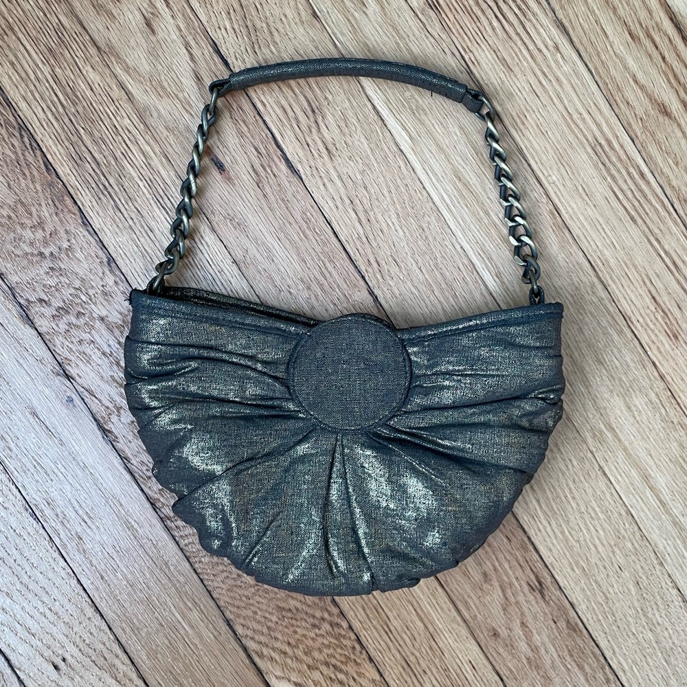 BCBGMaxAzria Metallic Bronze Crescent Hobo Bag